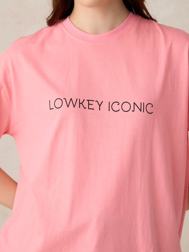 Pink Graphic Oversized T-Shirt