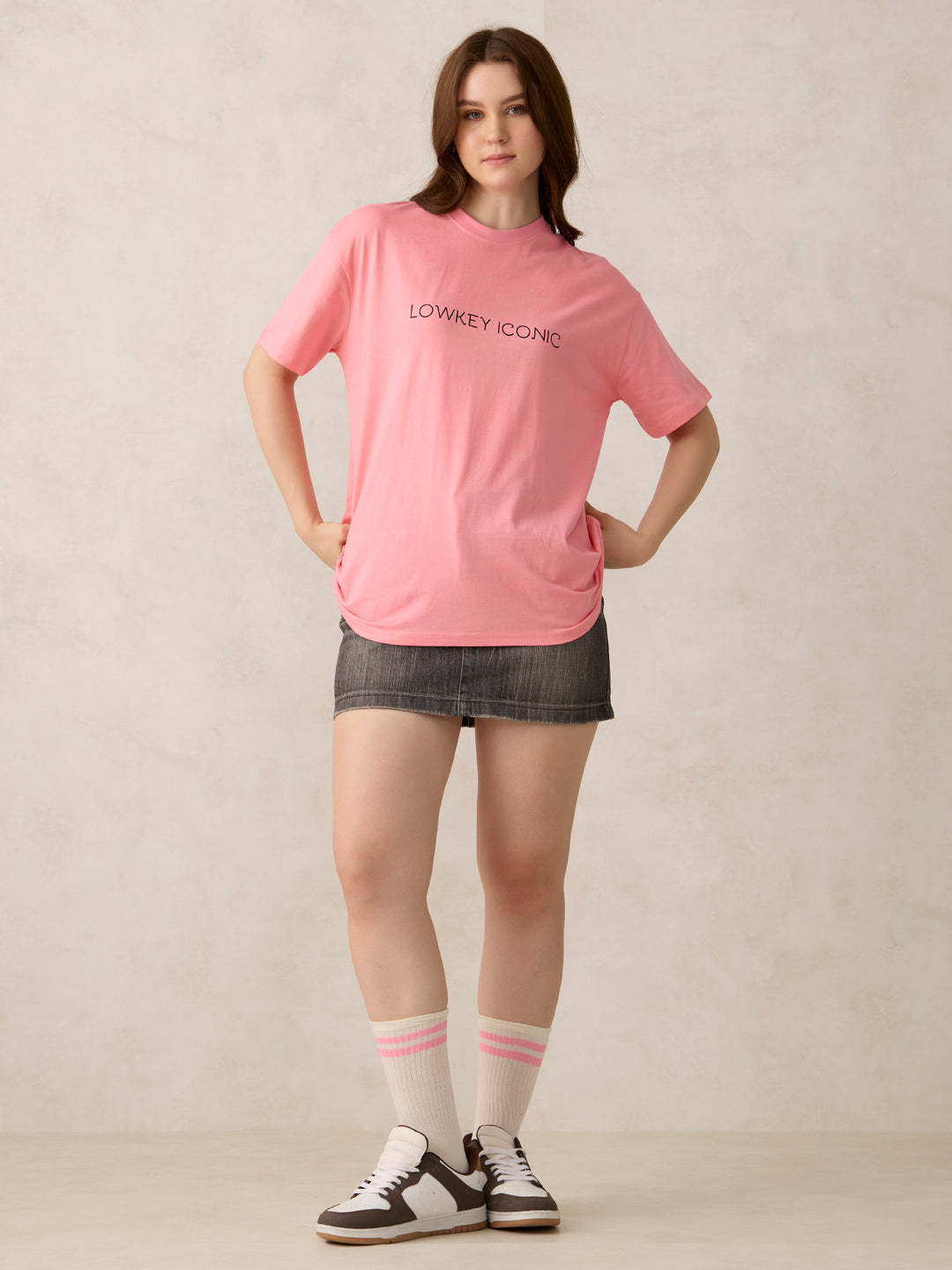 Pink Graphic Oversized T-Shirt