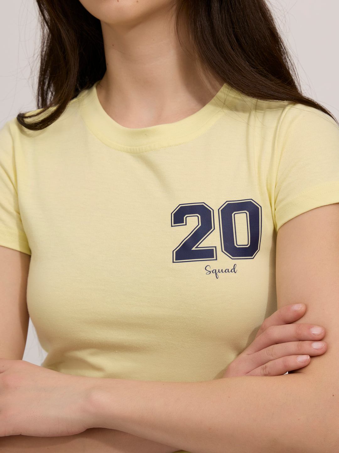 Yellow Graphic Cropped T-Shirt