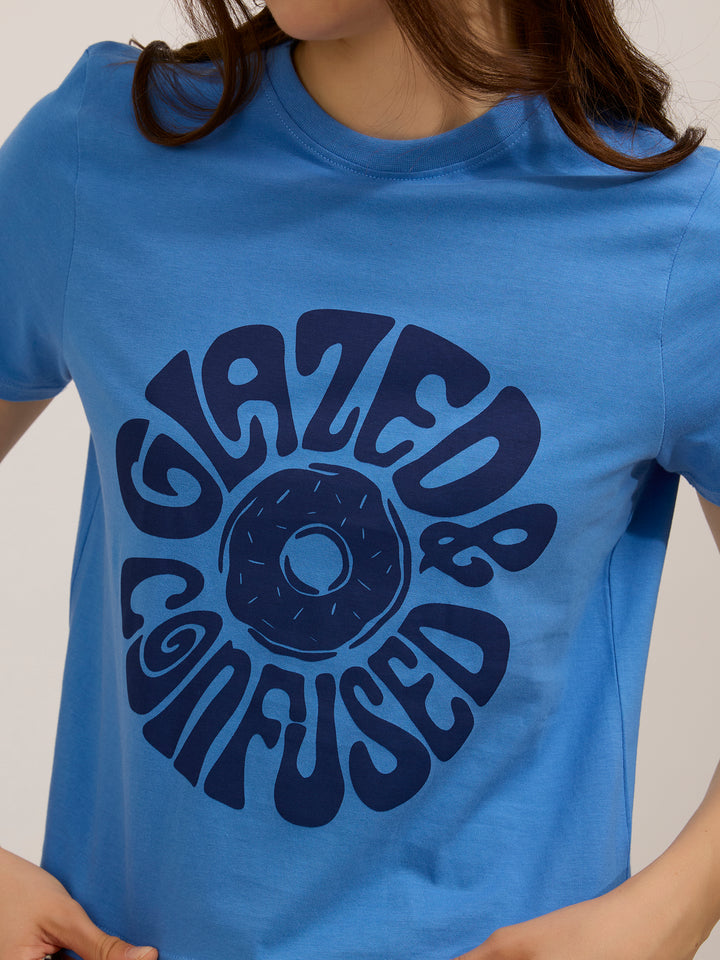Light Blue Graphic Regular T-Shirt
