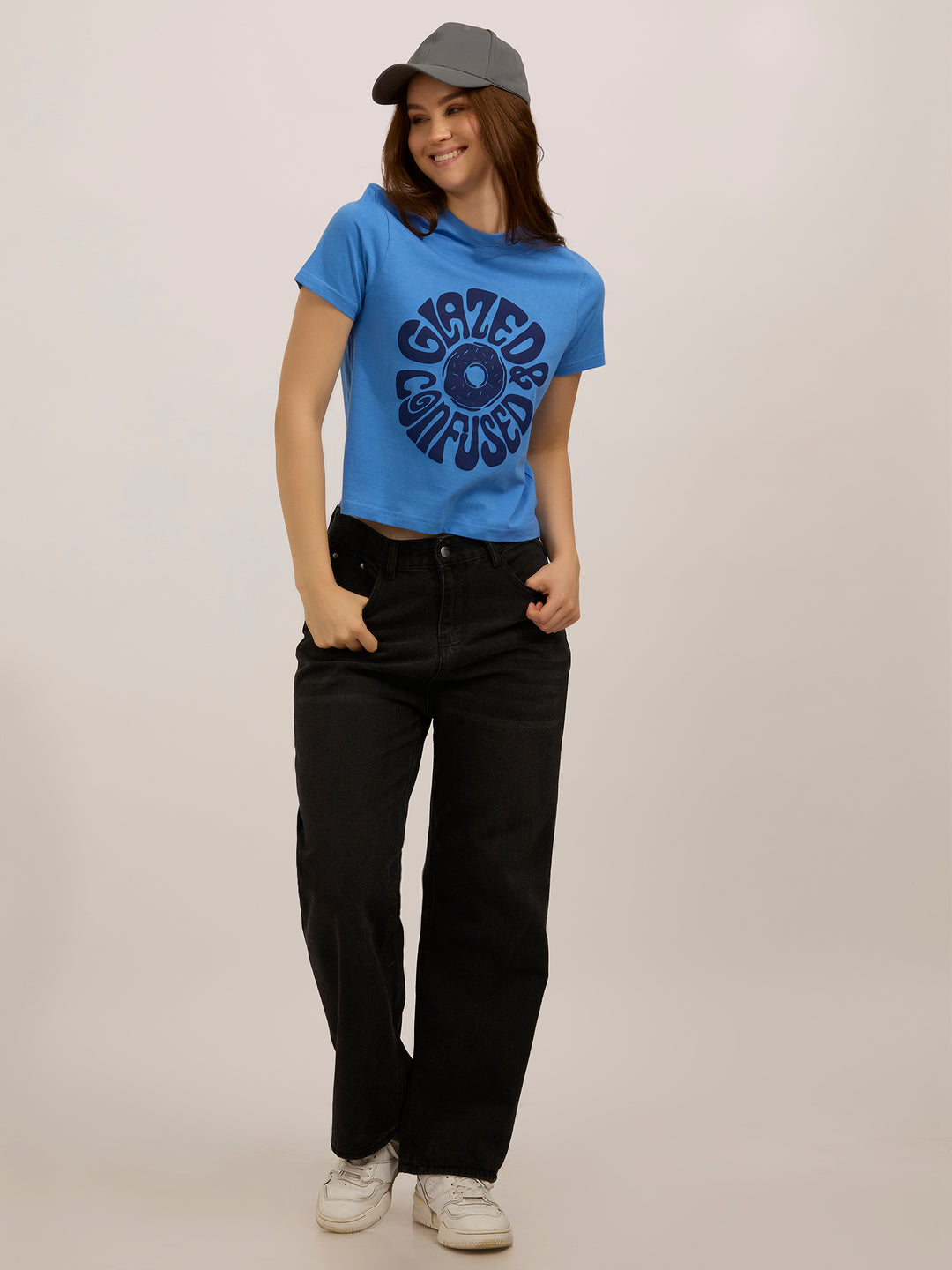 Light Blue Graphic Regular T-Shirt