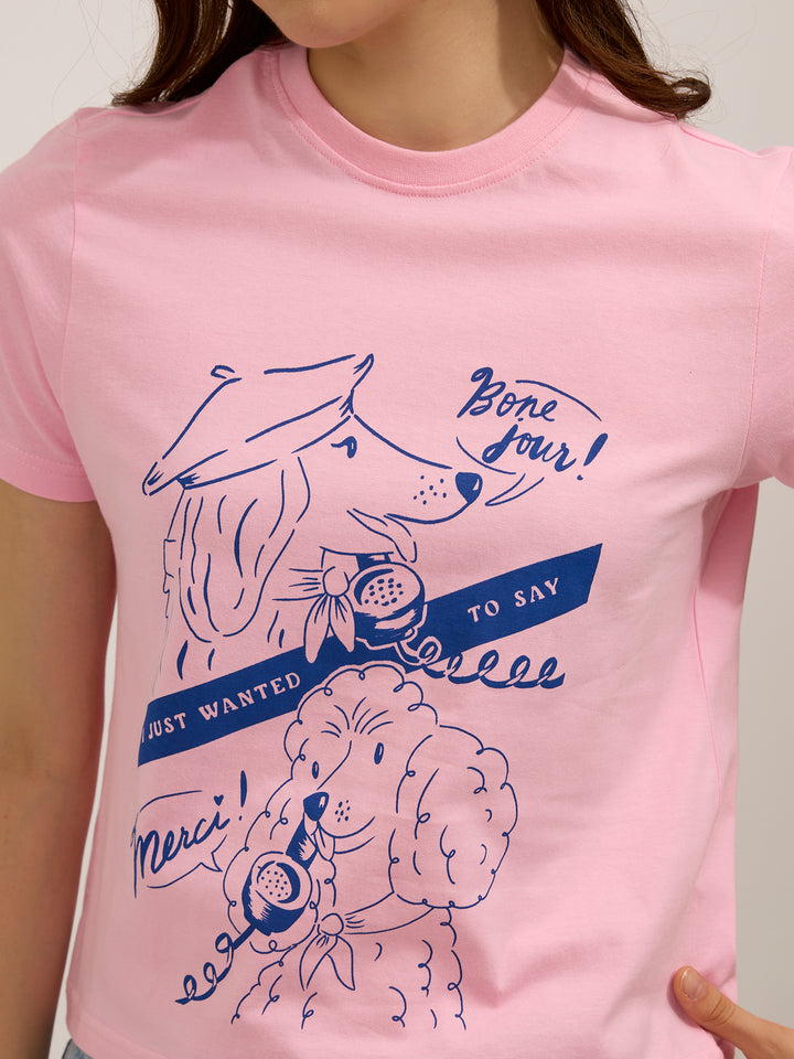 Pink Graphic Regular T-Shirt