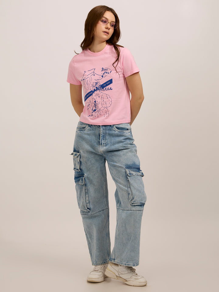 Pink Graphic Regular T-Shirt