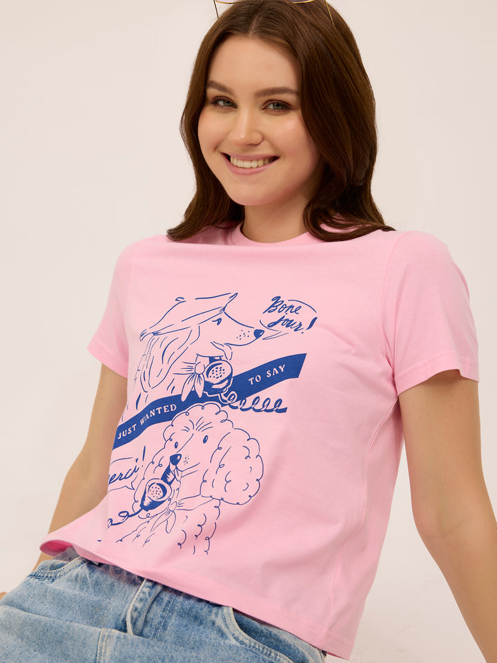 Pink Graphic Regular T-Shirt