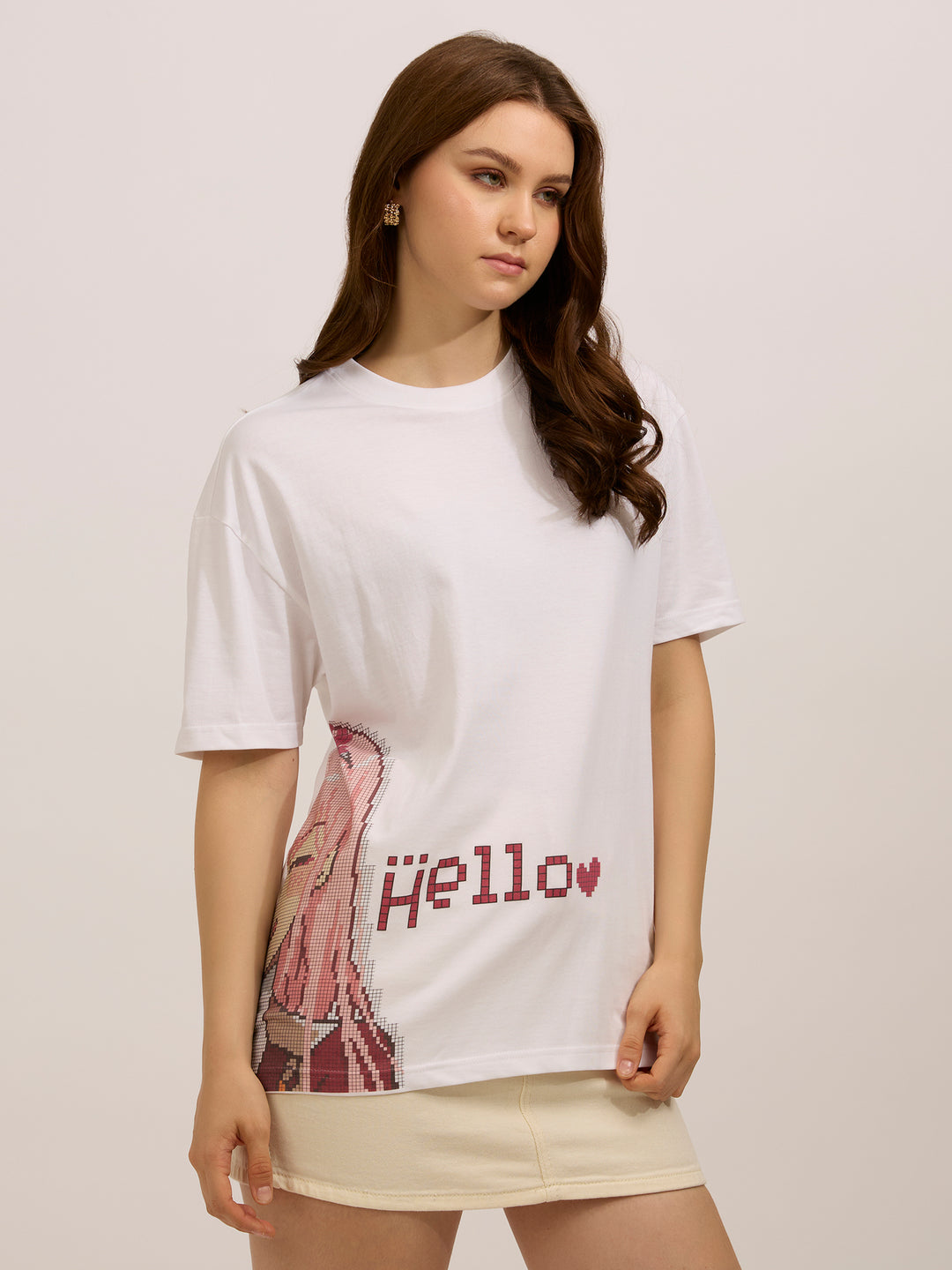 White Oversized Graphic Tshirt