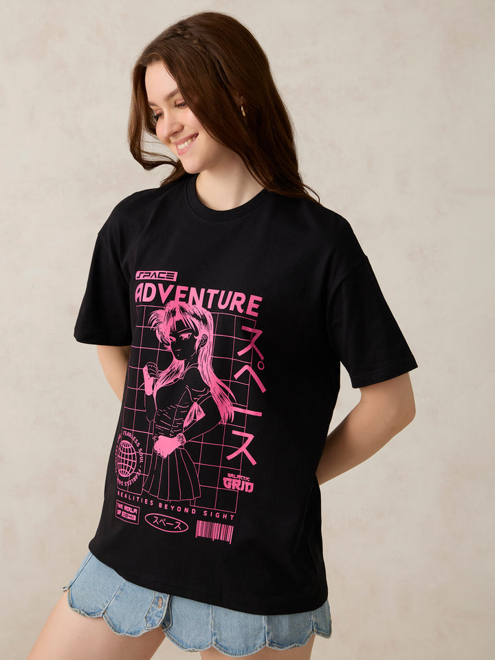 Black Graphic Oversized T-Shirt
