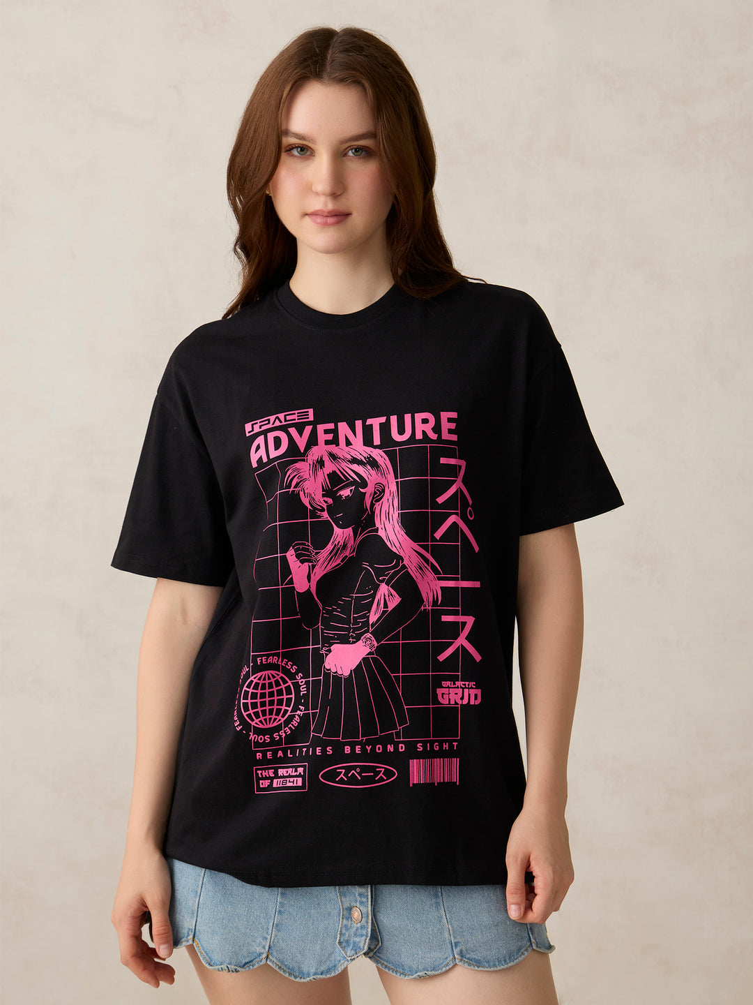 Black Graphic Oversized T-Shirt