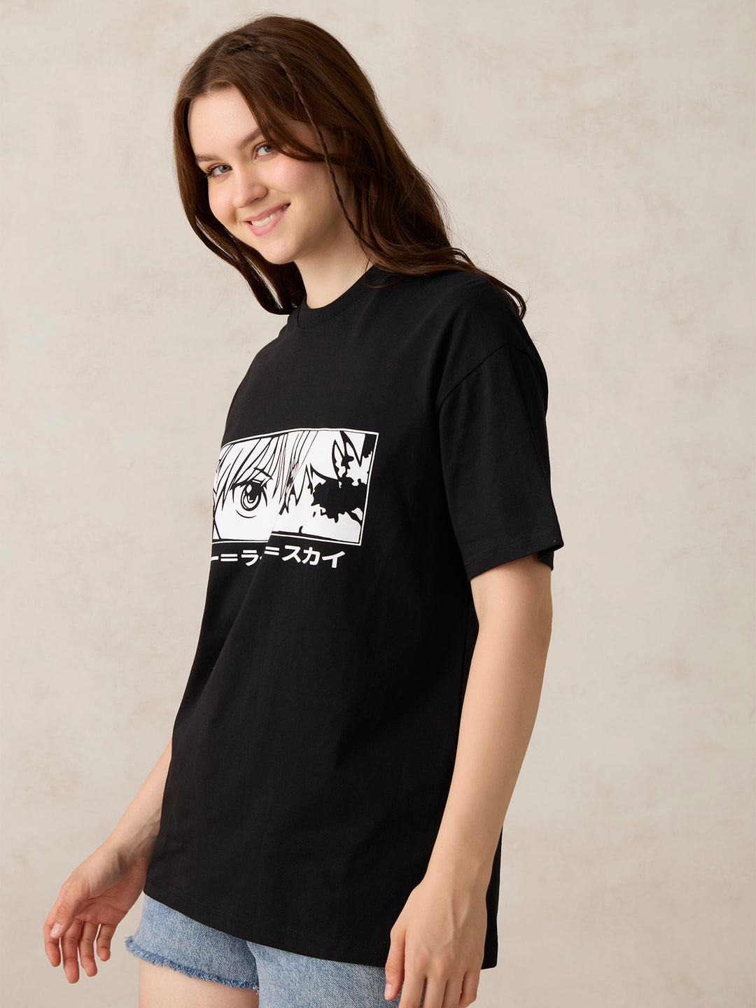 Black Graphic Oversized T-Shirt