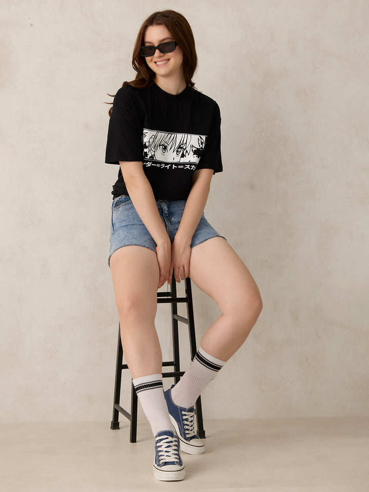 Black Graphic Oversized T-Shirt