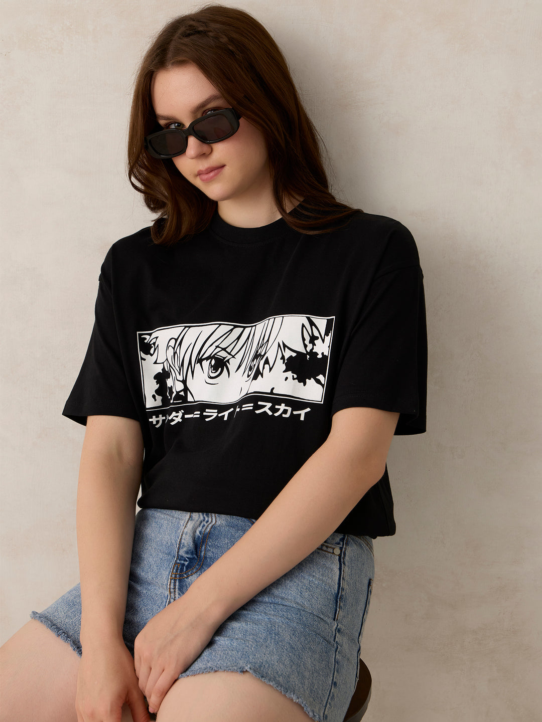 Black Graphic Oversized T-Shirt