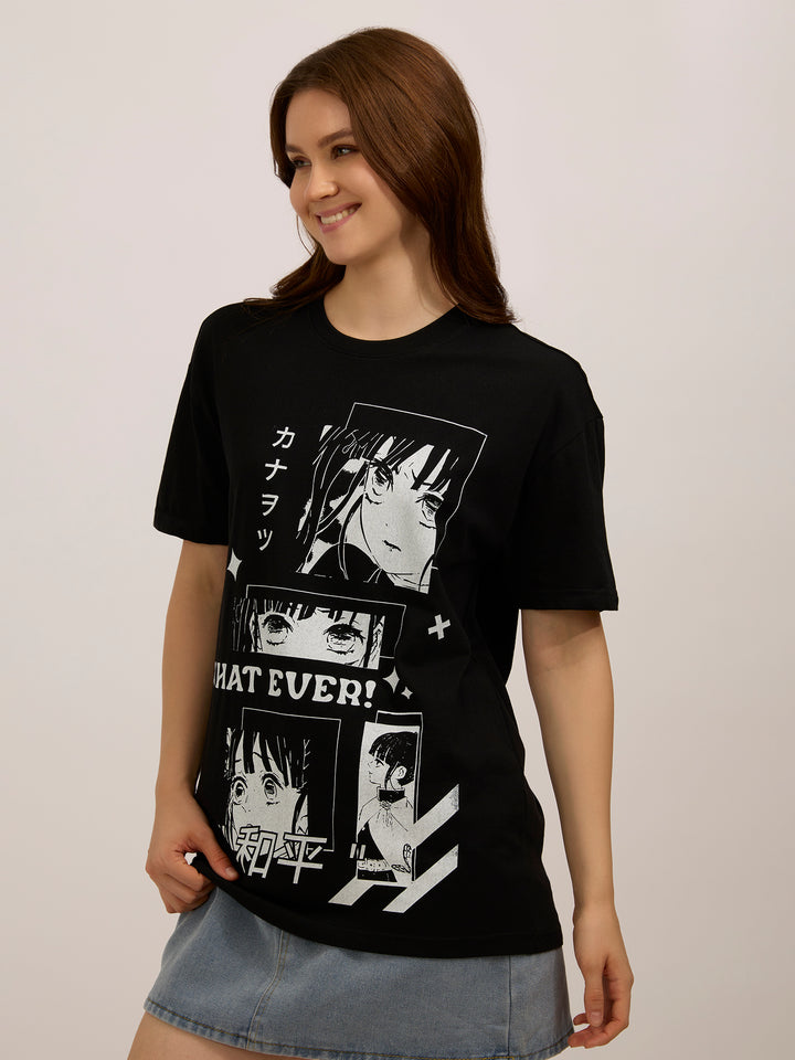 Black Graphic Oversized T-Shirt