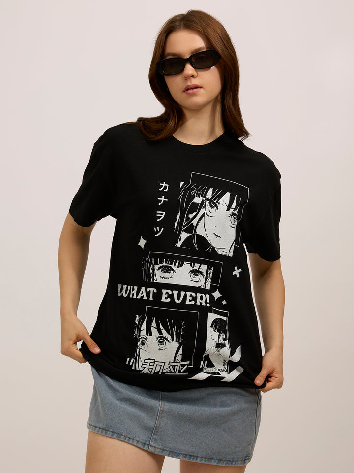 Black Graphic Oversized T-Shirt