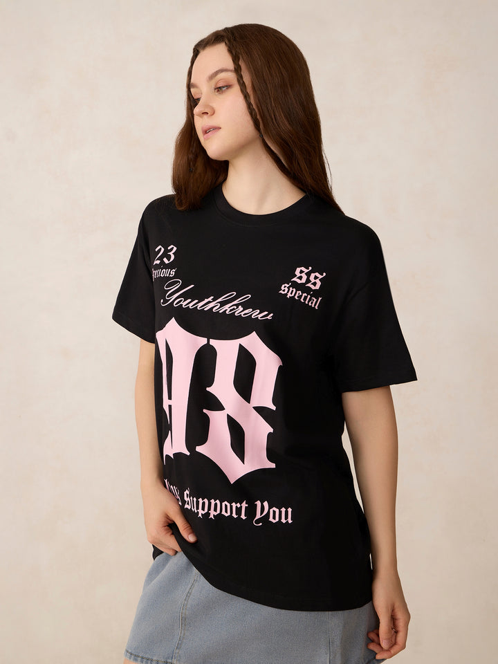 Black Graphic Oversized T-Shirt