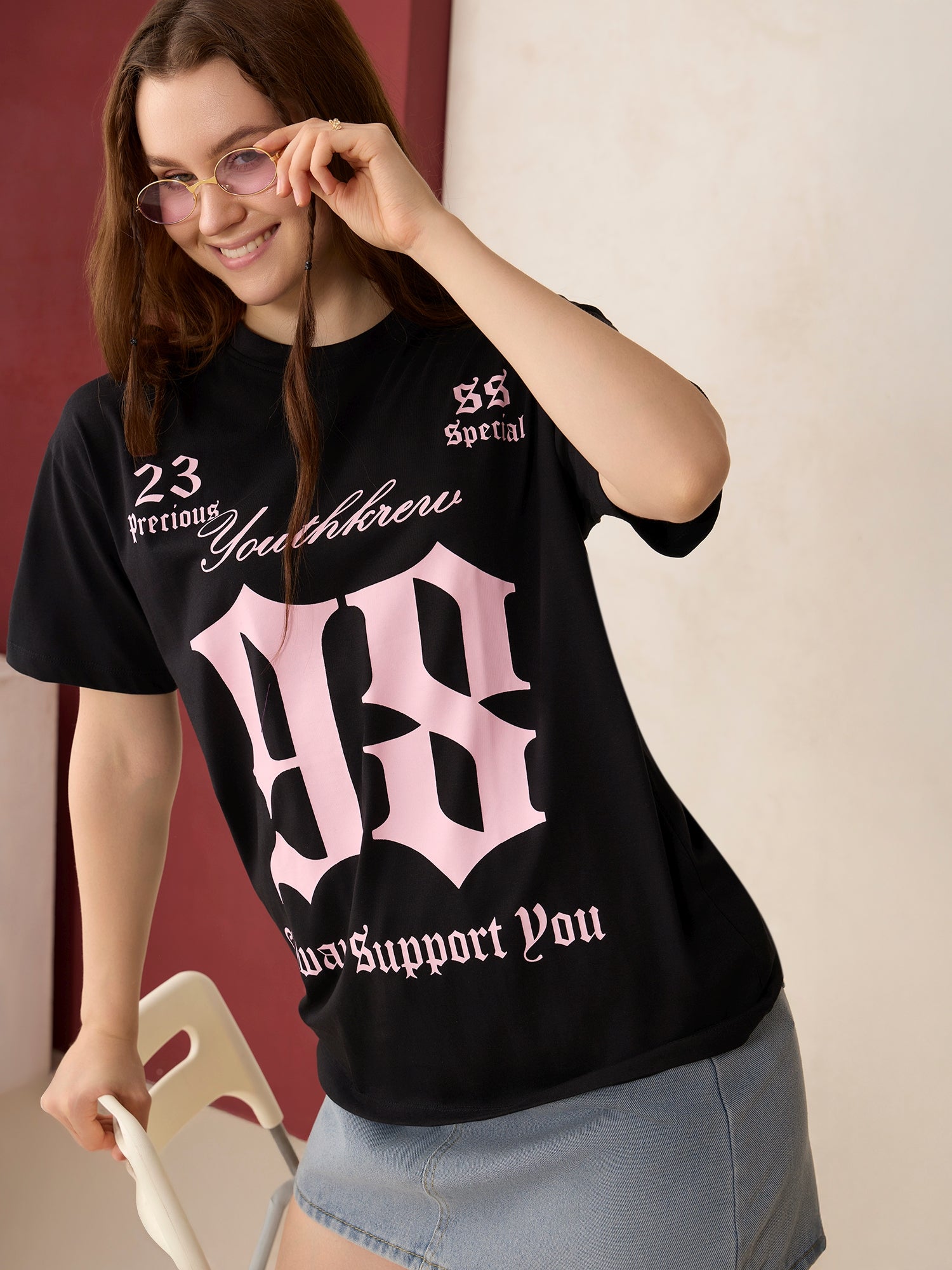Black Graphic Oversized T-Shirt