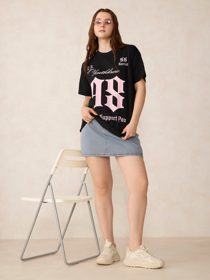 Black Graphic Oversized T-Shirt