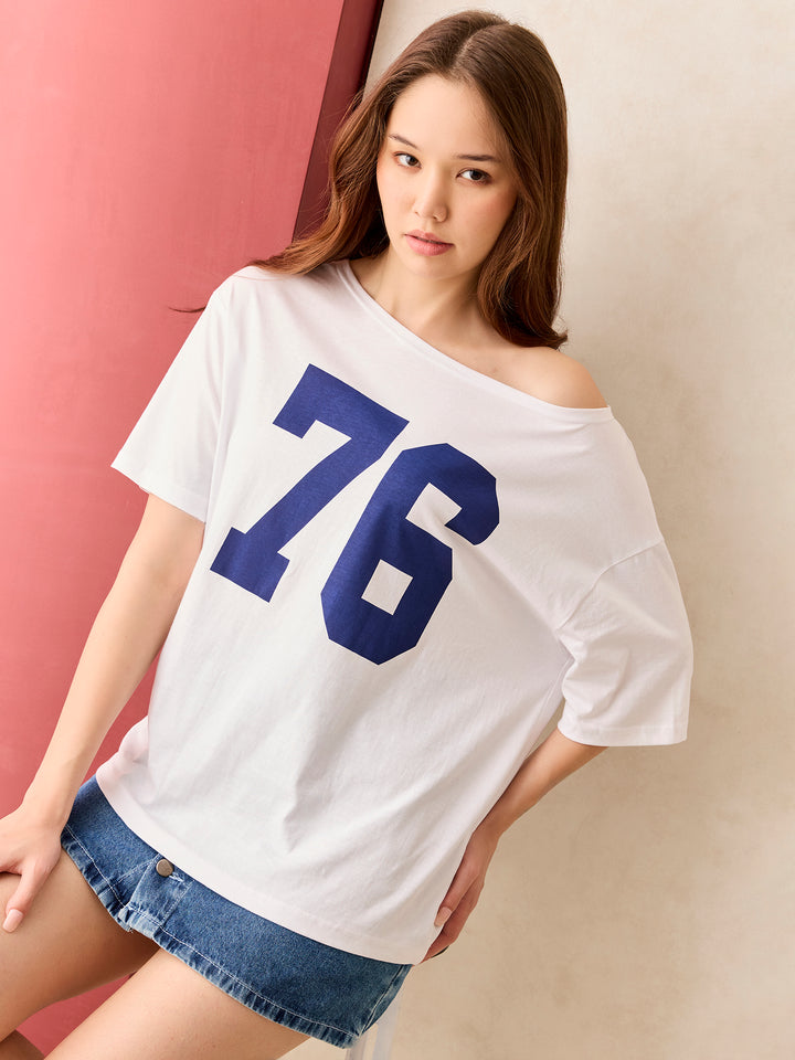 White Graphic Oversized T-Shirt