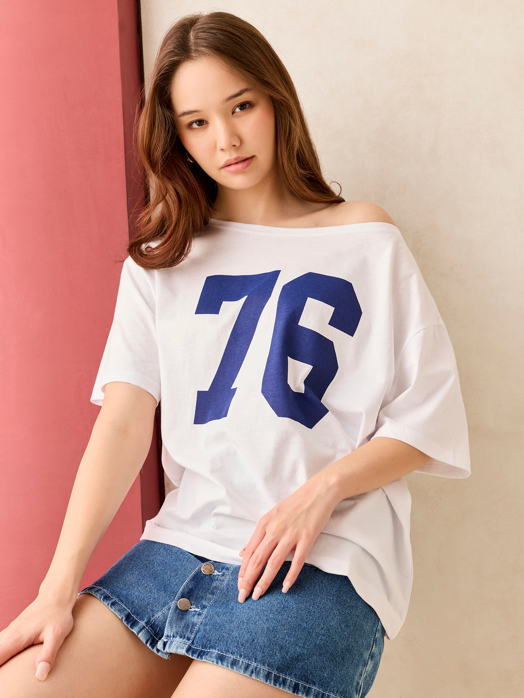 White Graphic Oversized T-Shirt