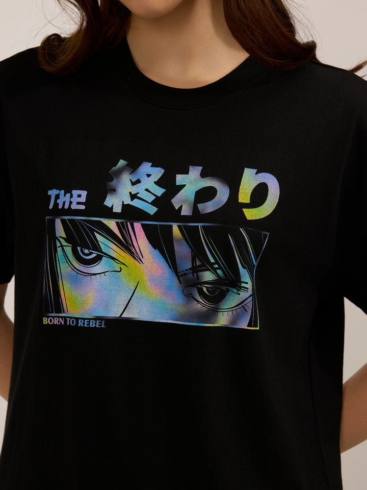 Black Oversized Graphic Tshirt