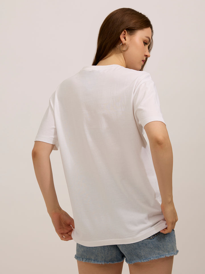 White Oversized Graphic T-Shirt
