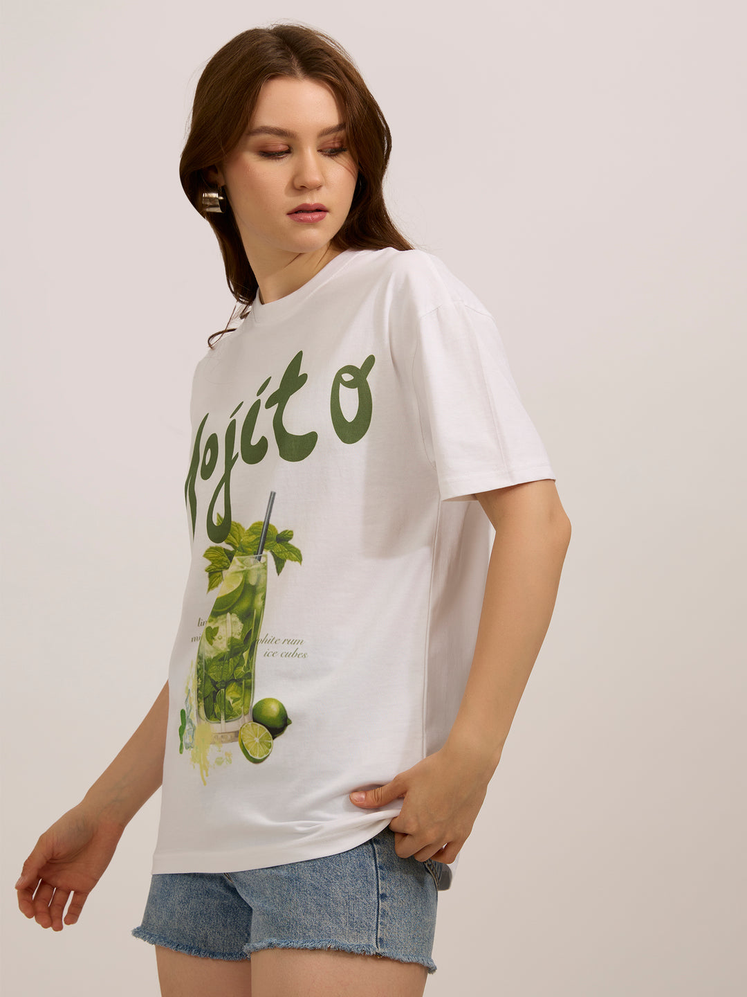 White Oversized Graphic T-Shirt
