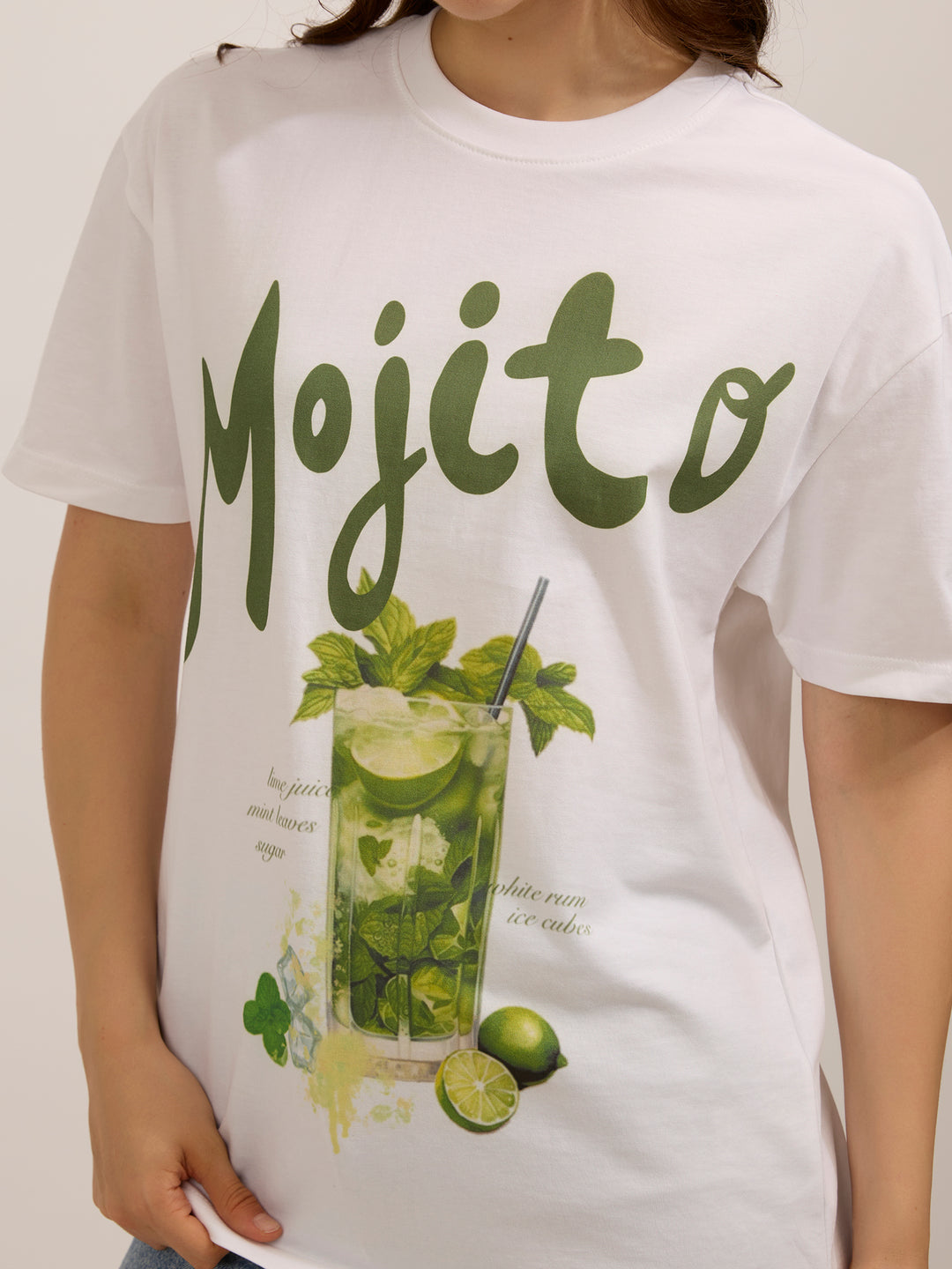 White Oversized Graphic T-Shirt