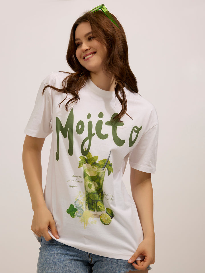 White Oversized Graphic T-Shirt