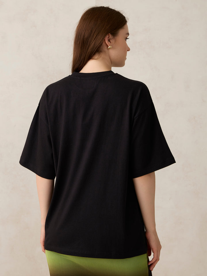 Black Oversized Graphic T-Shirt