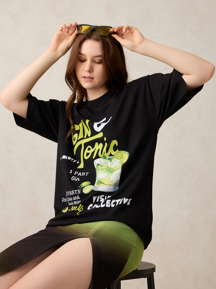 Black Oversized Graphic T-Shirt