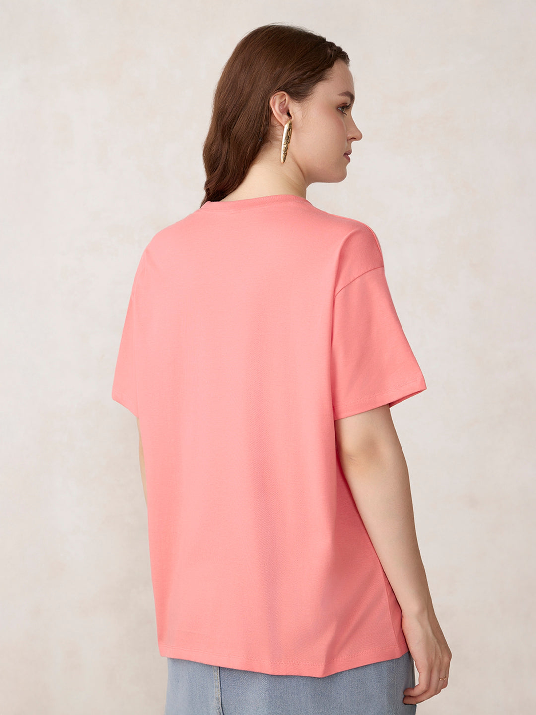 Pink Oversized T-Shirt with Graphic Print