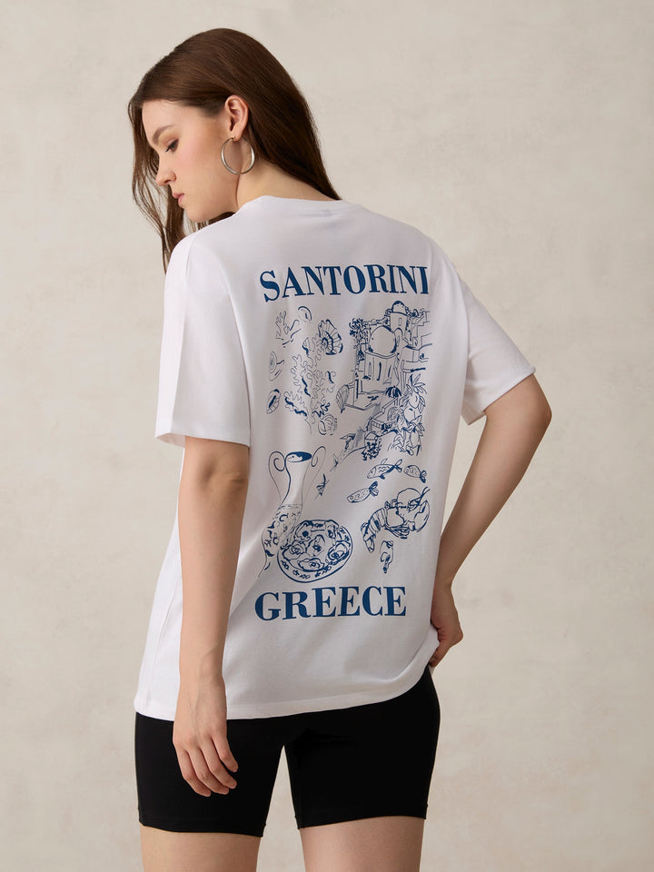 White Oversized Tshirt With Graphic