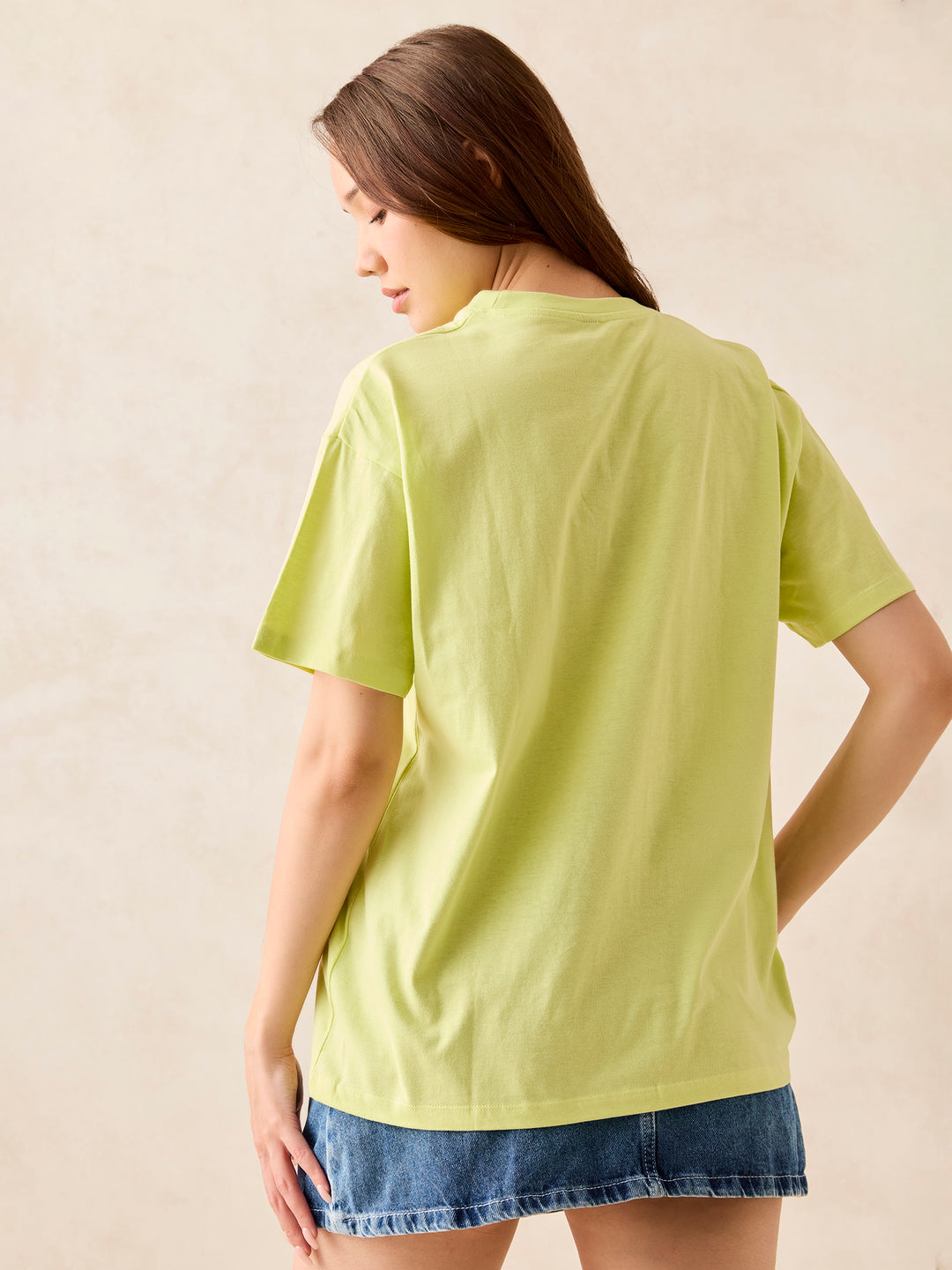Lime Crew Neck Graphic T-Shirt