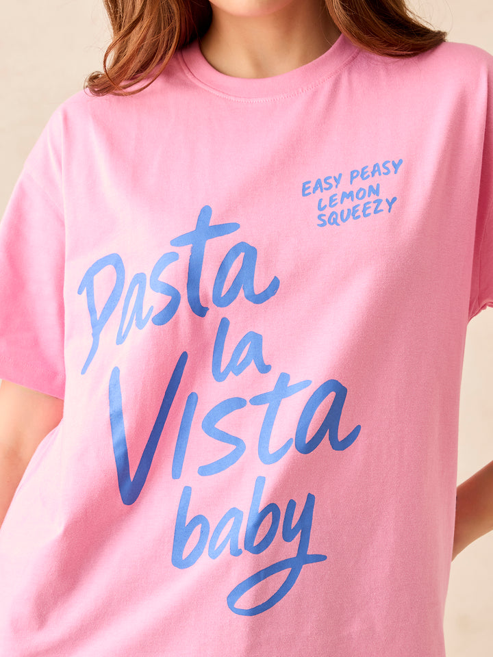 Pink Crew Neck Graphic T-Shirt
