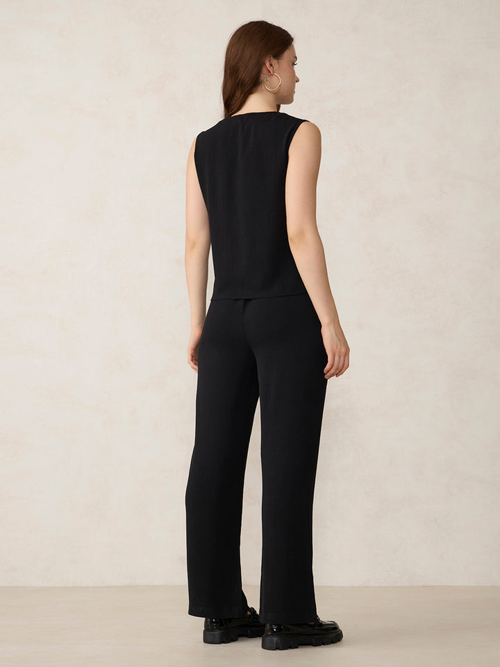 Black Waist Coat Trouser Co-Ord Set