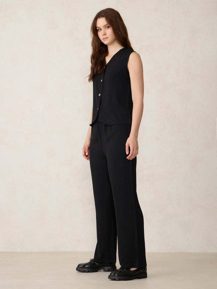 Black Waist Coat Trouser Co-Ord Set