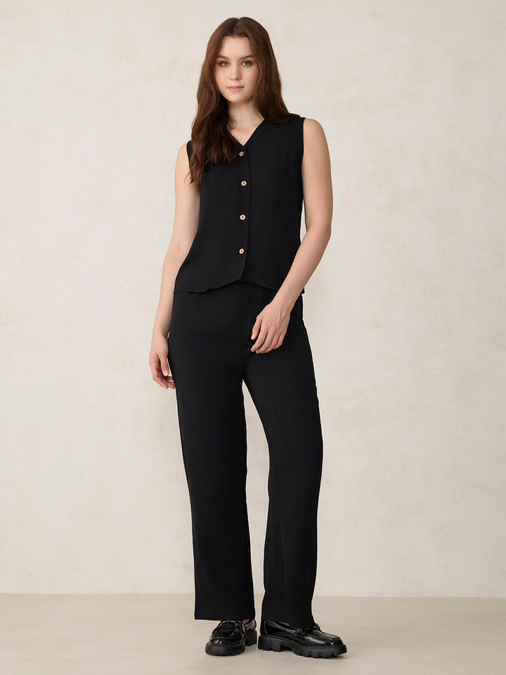 Black Waist Coat Trouser Co-Ord Set
