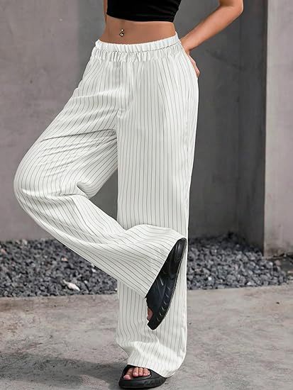 White Contrast Waist Band Straight Fit