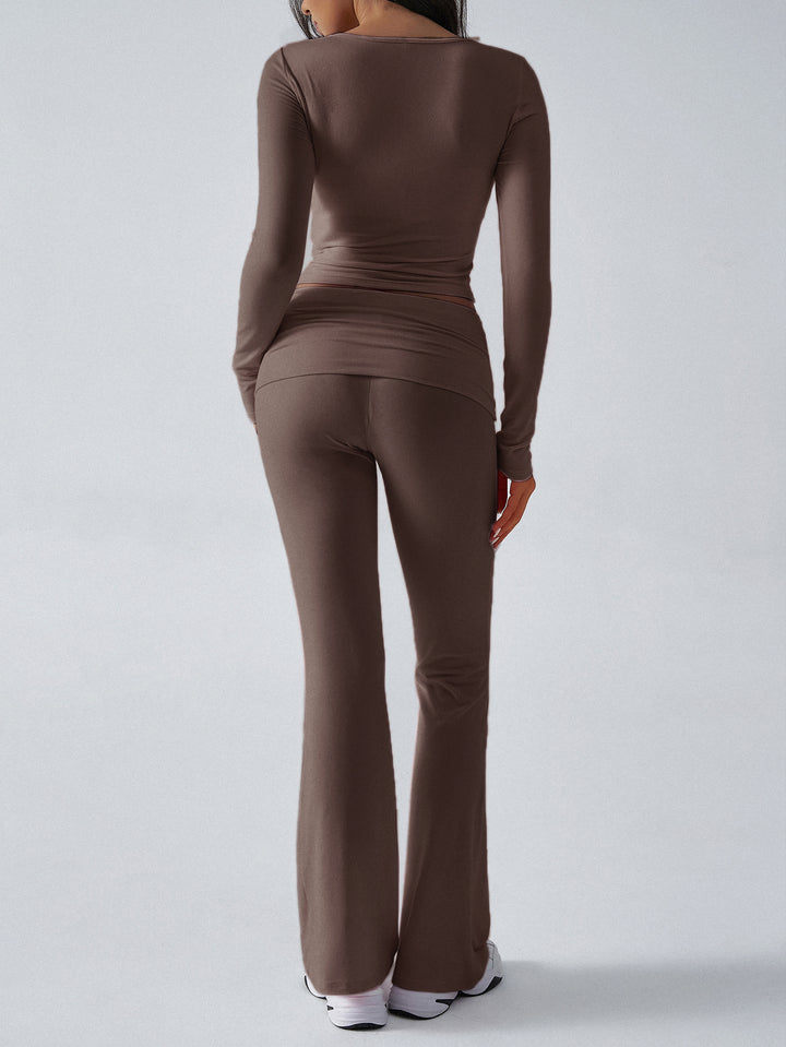 Brown Tshirt And Legging Co Ord Set