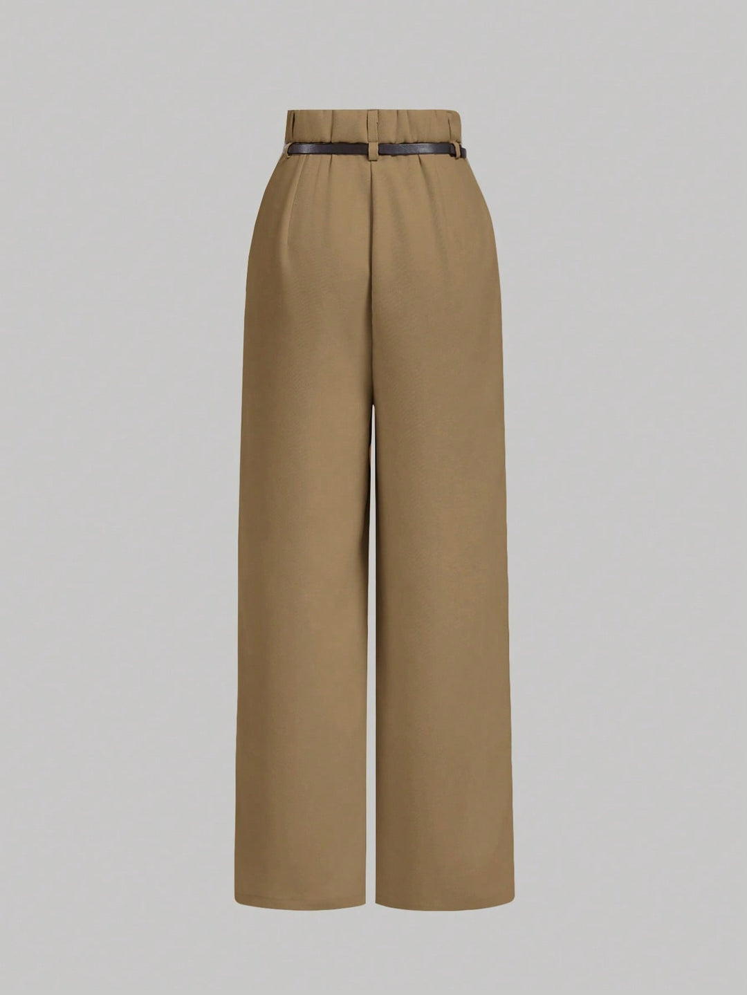 Beige High Waist Front Pleated Pant