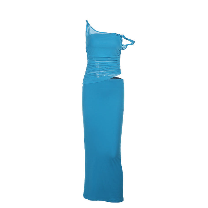 Blue Fitted Dress With Side Cut Outs