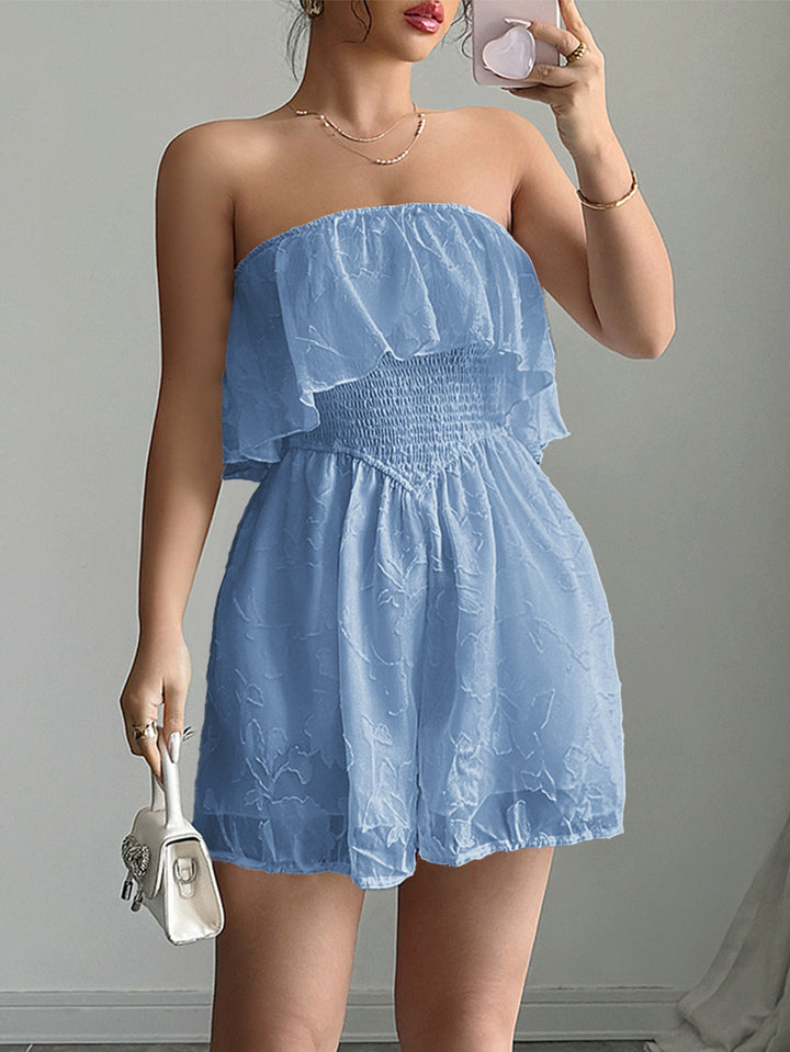 Blue Lace Tube Romper