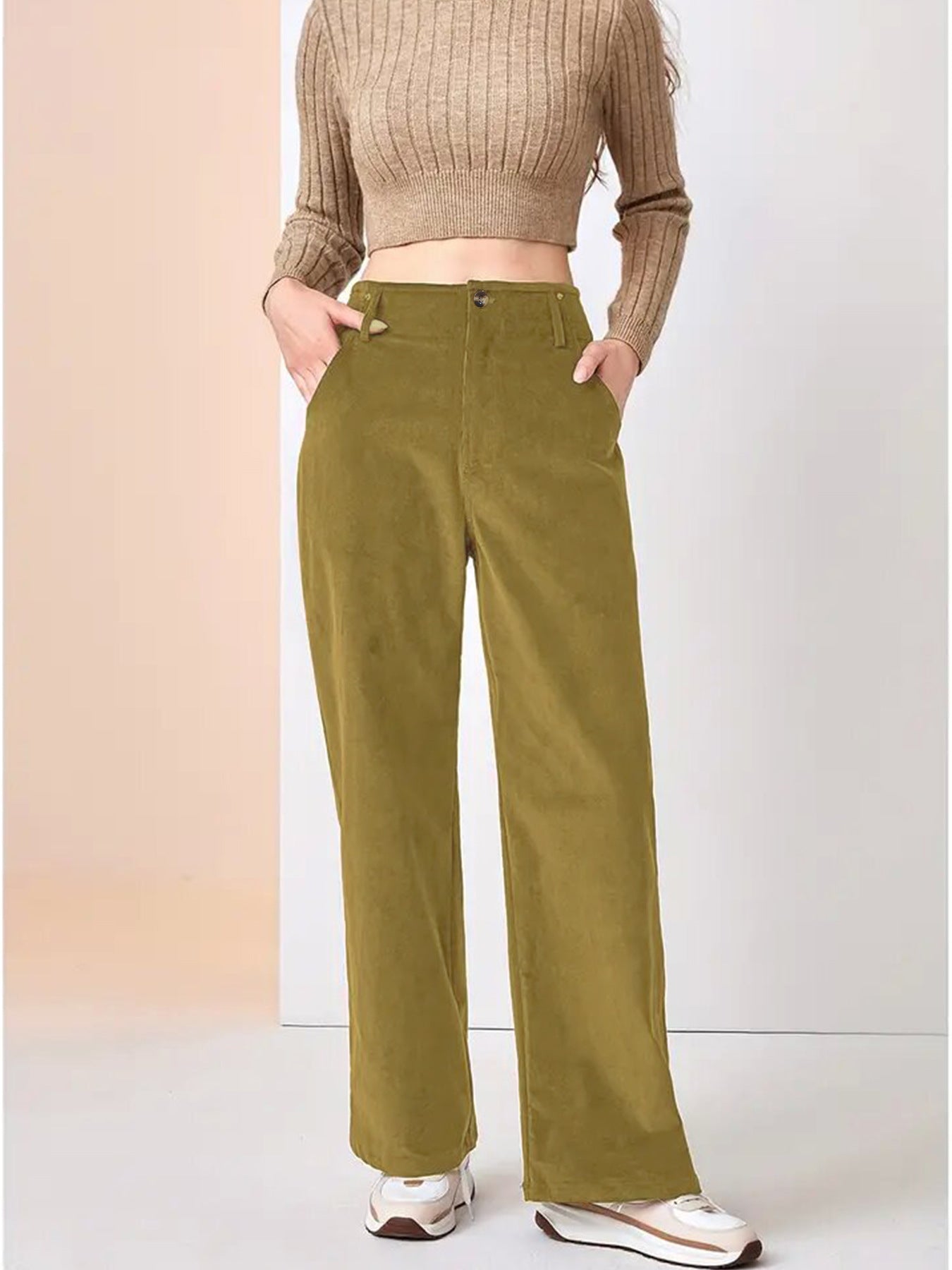 Yellow Straight Leg Trouser