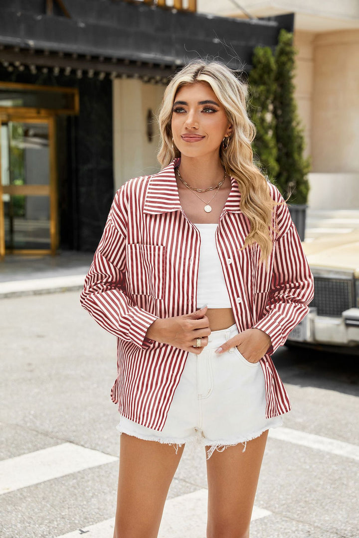Pink Full Sleeve Front Buttoned Shirt