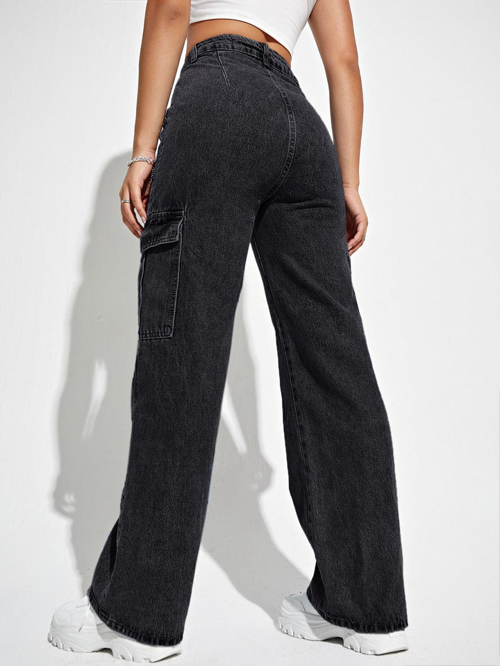 Black Cargo Pocket Detailed Jeans