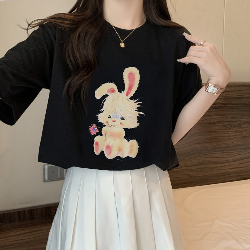 Black Chest Print Graphic Tshirt