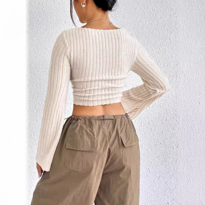 Cream Top With Bell Sleeves