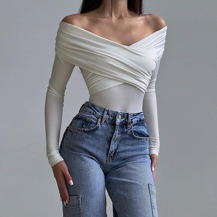 White Off-Shoulder Bodysuit