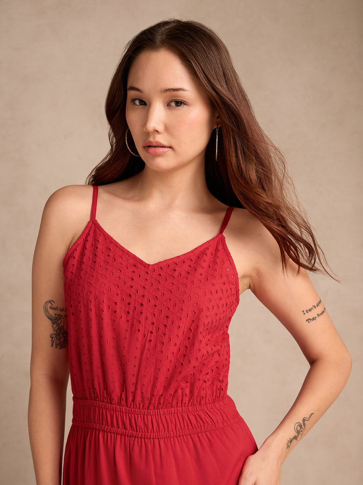 Red Strappy Schifley Maxi Dress
