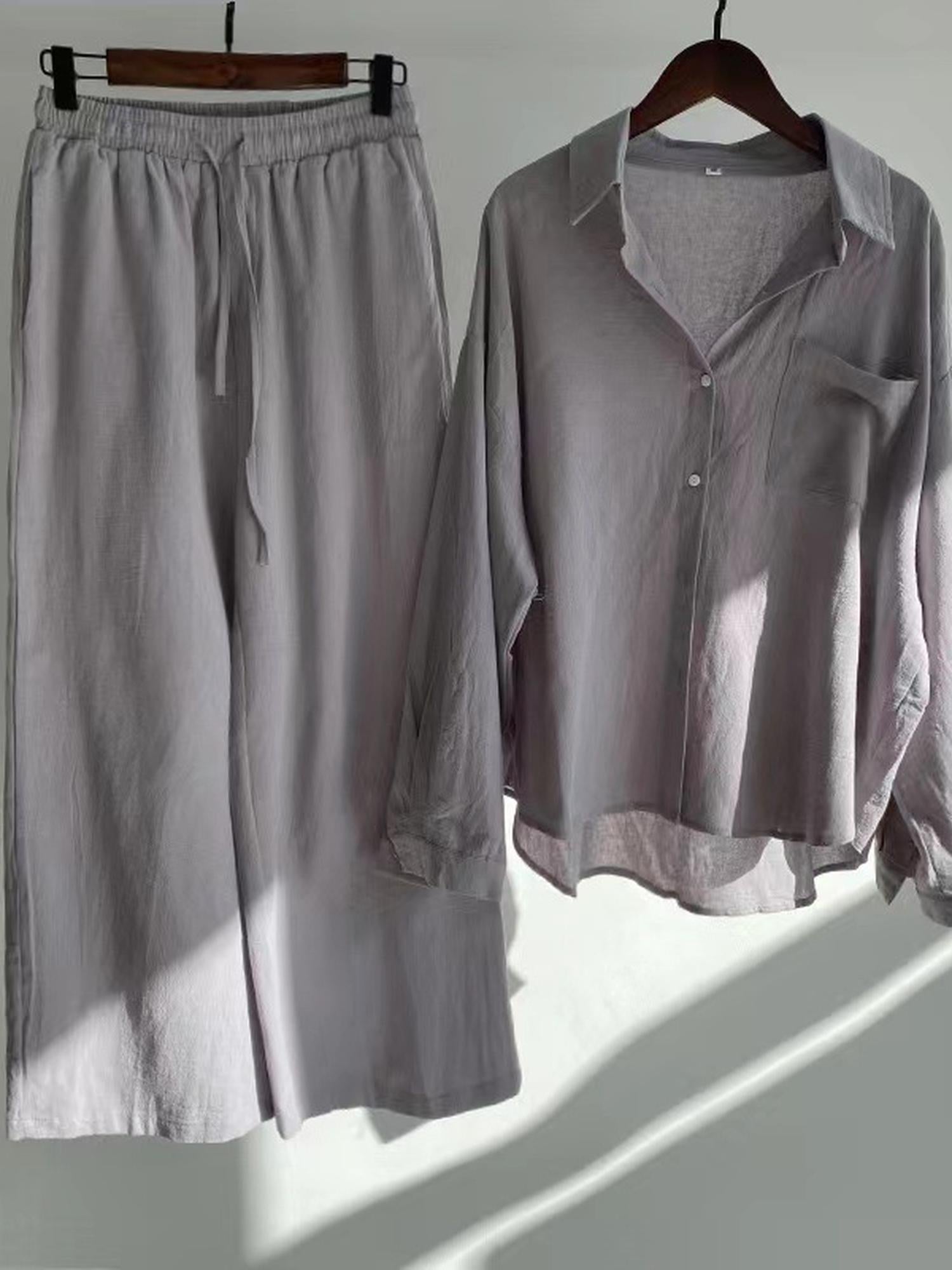 Graphite Oversized Shirt And Wide Pant Co-Ord Set