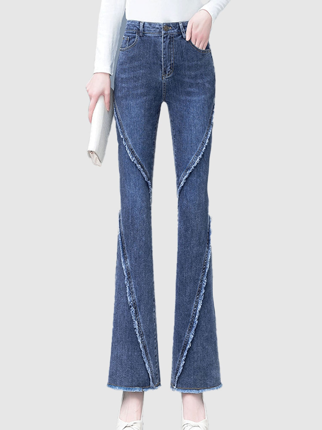 Blue Freyed Bootleg Pant