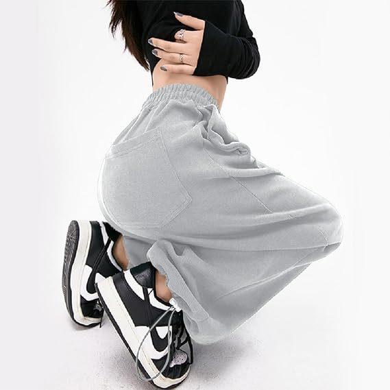 Grey Elasticated Wide Leg Joggers